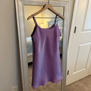 Forever 21 Women's Purple Shimmer Satin Slip Mini Dress Size S